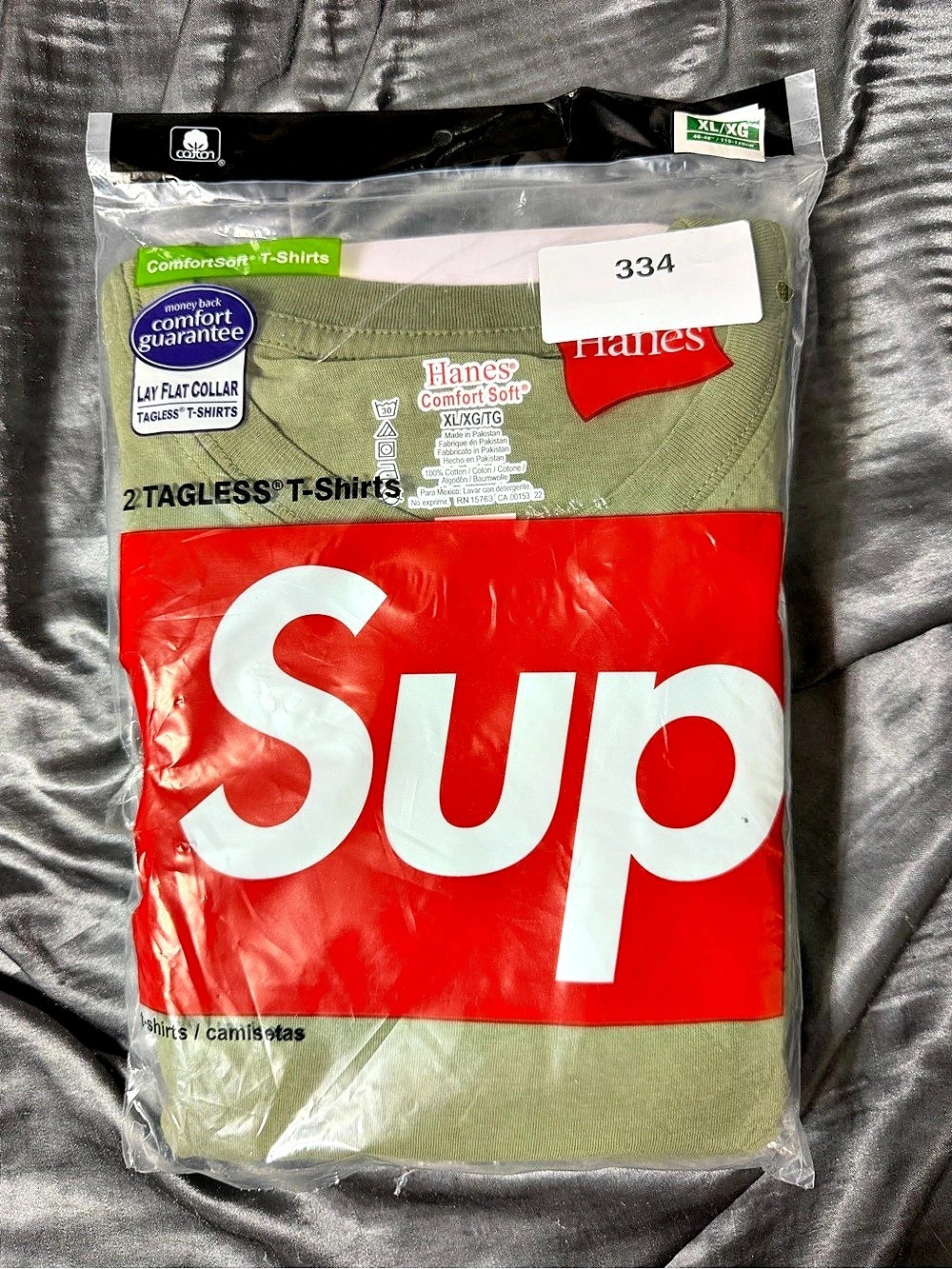 Supreme Hanes Tagless T-Shirts 2-Pack Cotton Tees XL